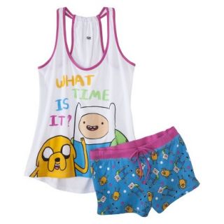 Adventure Time Juniors 2 Pc Pajama Set   White Print L