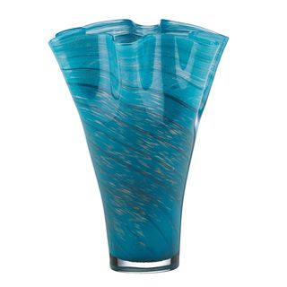 Lenox Organics Aqua Swirl Ruffle Centerpiece Vase