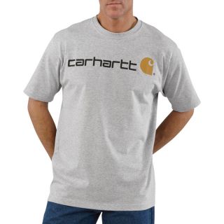 Carhartt Short Sleeve Logo T Shirt   Heather Gray, Large, Model K195