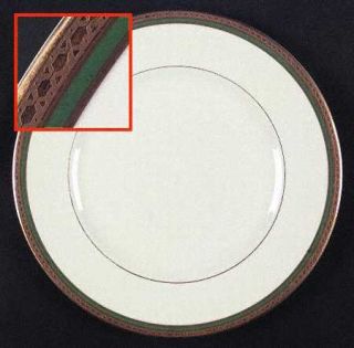 Syracuse Wayne Green Dinner Plate, Fine China Dinnerware   Old Ivory,Gold Encrus