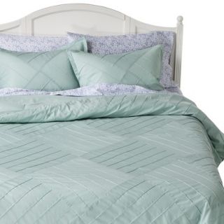 Threshold Pleated Comforter Set   Blue (Full/Queen)