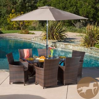 Christopher Knight Home Christopher Knight Home Moonlight Rectangular Outdoor Cast And Wicker 7 piece Set Bronze Size 7 Piece Sets