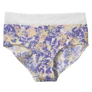 Gilligan & OMalley Womens Cotton With Lace Hipster Brief   Violet Storm S
