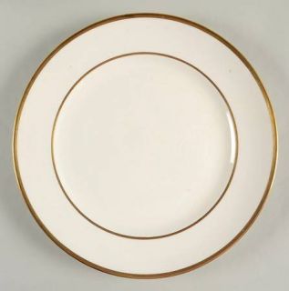 Pope Gosser Pembroke Dinner Plate, Fine China Dinnerware   Coin Gold, Gold Trim