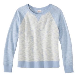 Mossimo Supply Co. Juniors Plus Size Long Sleeve Pullover Top   Blue/Cream 2