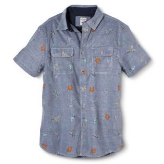 Mossimo Supply Co. Mens Short Sleeve Button Down   Tear Drop Blue S