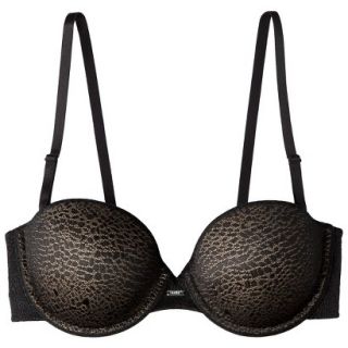 Self Expressions Womens i fit Animal Mesh Strapless Bra, 38B   Black with Body