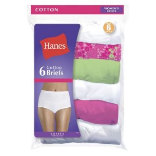 Hanes Womens 6 Pack Cotton Brief PP40AD   Assorted/Solid Colors 7