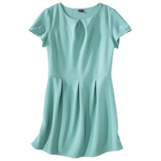 Merona Womens Plus Size Short Sleeve Pleated Front Dress   Aqua 3