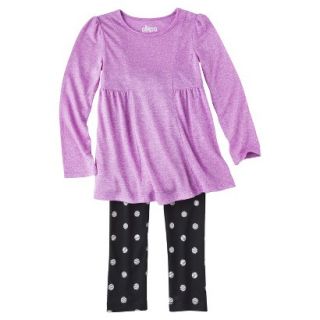 Circo Infant Toddler Girls 2 Piece Top and Legging Set   Purple 5T