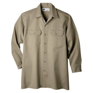 Dickies Mens Relaxed Fit Heavy Weight Cotton Work Shirt   Khaki L