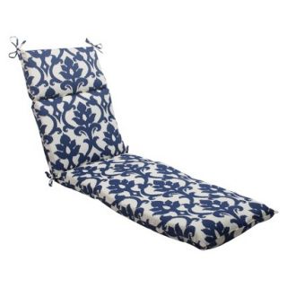 Outdoor Chaise Lounge Cushion   Blue/White Damask