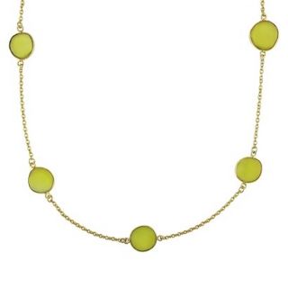 36 22k Yellow Gold Plated Brass 42ct Yellow Onyx Gem By The Yard Necklace with