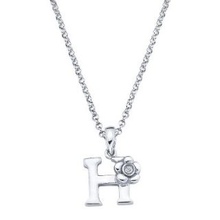 Little Diva Sterling Silver Diamond Accent Initial H Pendant Necklace   Silver