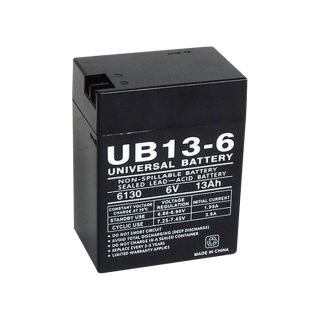 UPG Sealed Lead Acid Battery   AGM type, 6V, 13 Amps, Model UB6130TOY