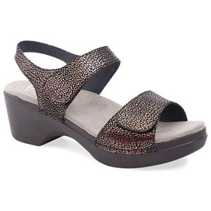 Dansko Womens Sonnet Black Shimmer Sandals, Size 38 M   9845 500200