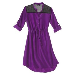 Mossimo Womens 3/4 Sleeve Shirt Dress   Fresh Iris XL