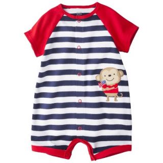 Just One YouMade by Carters Newborn Boys Striped Romper   Blue/Red 9 M