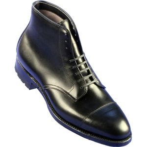 Alden Mens 9 Eyelet Cap Toe Boot Commando Sole Calfskin Black Boots, Size 7.5 D   40727C