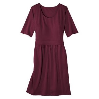 Merona Womens Plus Size Elbow Sleeve Ponte Dress   Berry 2