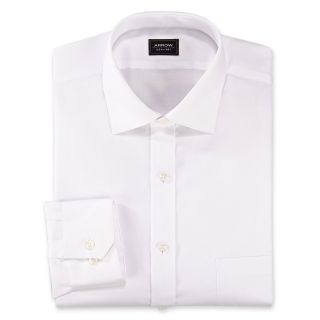 Arrow Wrinkle Free Heritage Twill Dress Shirt, White, Mens