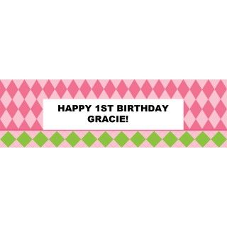 Pink Preppy Personalized Banner