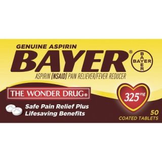 Genuine Bayer Aspirin 325 MG Tablets   50 Count