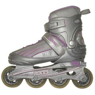 Girls Roces Adjustable Inline Skates   Silver/ Purple (Large)