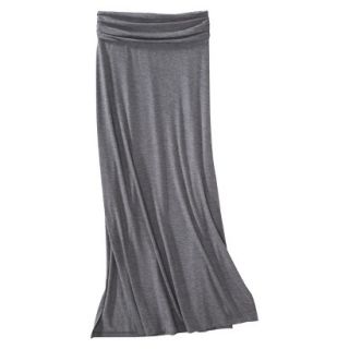 Merona Petites Ruched Waist Knit Maxi Skirt   Gray SP
