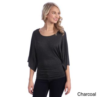 Tabeez Womens Solid Dolman Sleeve Top