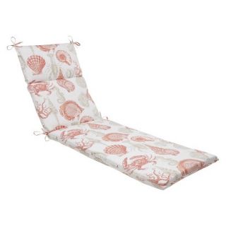 Outdoor Chaise Lounge Cushion   Orange/Tan Sealife