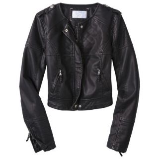 Xhilaration Juniors Quilted Faux Leather Jacket  Black S