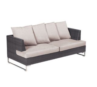 EmuAmericas Luxor Wicker Outdoor Lounge Sofa   Aluminum/Stainless, Bronze Finish