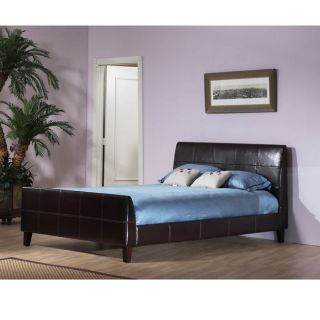 Domusindo Synthetic Leather California King size Platform Bed With Contrast Stitching Brown Size King