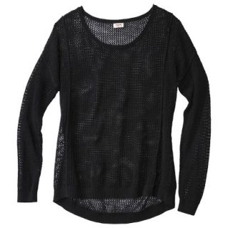 Mossimo Supply Co. Juniors Plus Size Mesh Pullover Sweater   Black 2