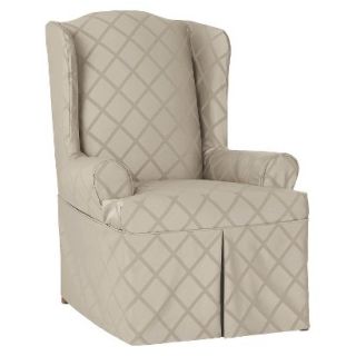 Sure Fit Durham Wing Chair Slipcover   Linen