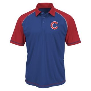 MLB Mens Chicago Cubs Synthetic Polo T Shirt   Blue/Red (M)