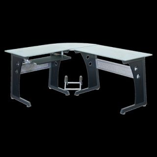 Corner Desk Techni Mobili Large L Shape Desk with Frosted Glass
