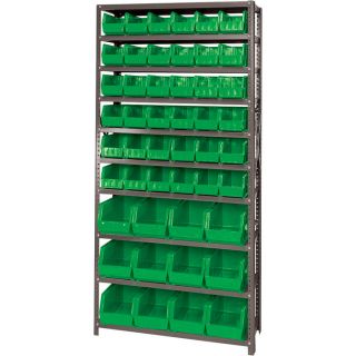 Quantum Storage Bin Complete Shelving System with Large Parts Bins   12 Inch x