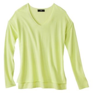 Mossimo Womens V Neck Pullover Sweater   Luminary Green XS