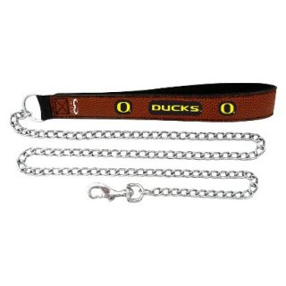 Oregon Ducks Football Leather 2.5mm Chain Leash   M