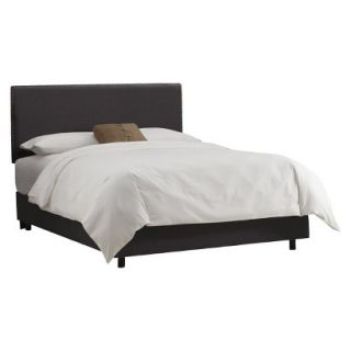 Skyline Full Bed Skyline Furniture Arcadia Nailbutton Bed   Charcoal