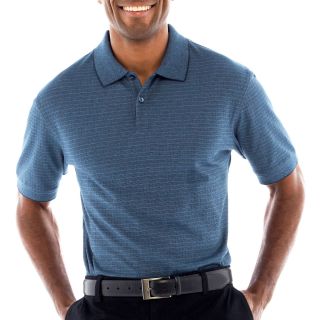 Haggar Mini Box Polo Shirt, Blue, Mens