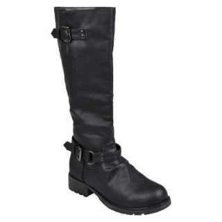 Womens Bamboo By Journee Buckle Boots   Black 8.5