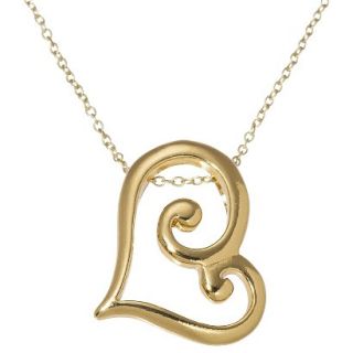 Heart Pendant Necklace   Gold