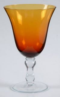 Home Essentials Soho Amber (Plain) Water Goblet   Plain,Amber Bowl,Clear Stem W/