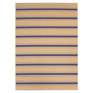 Portsmouth 8x10 Rectangular Patio Rug   Blue/Sand Stripe