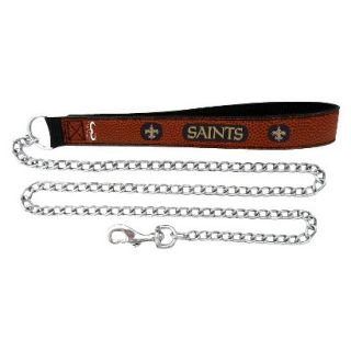 New Orleans Saints Football Leather 2.5mm Chain Leash   M