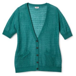 Mossimo Supply Co. Juniors Plus Size Short Sleeve Cardigan   Turquoise 2X