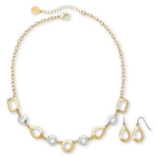 LIZ CLAIBORNE Two Tone Necklace and Earring Set, Two Tone
